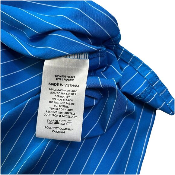 FootJoy Golf Polo Shirt Men's Medium Blue‎ White Pease Golf Course Performance - Picture 6 of 6